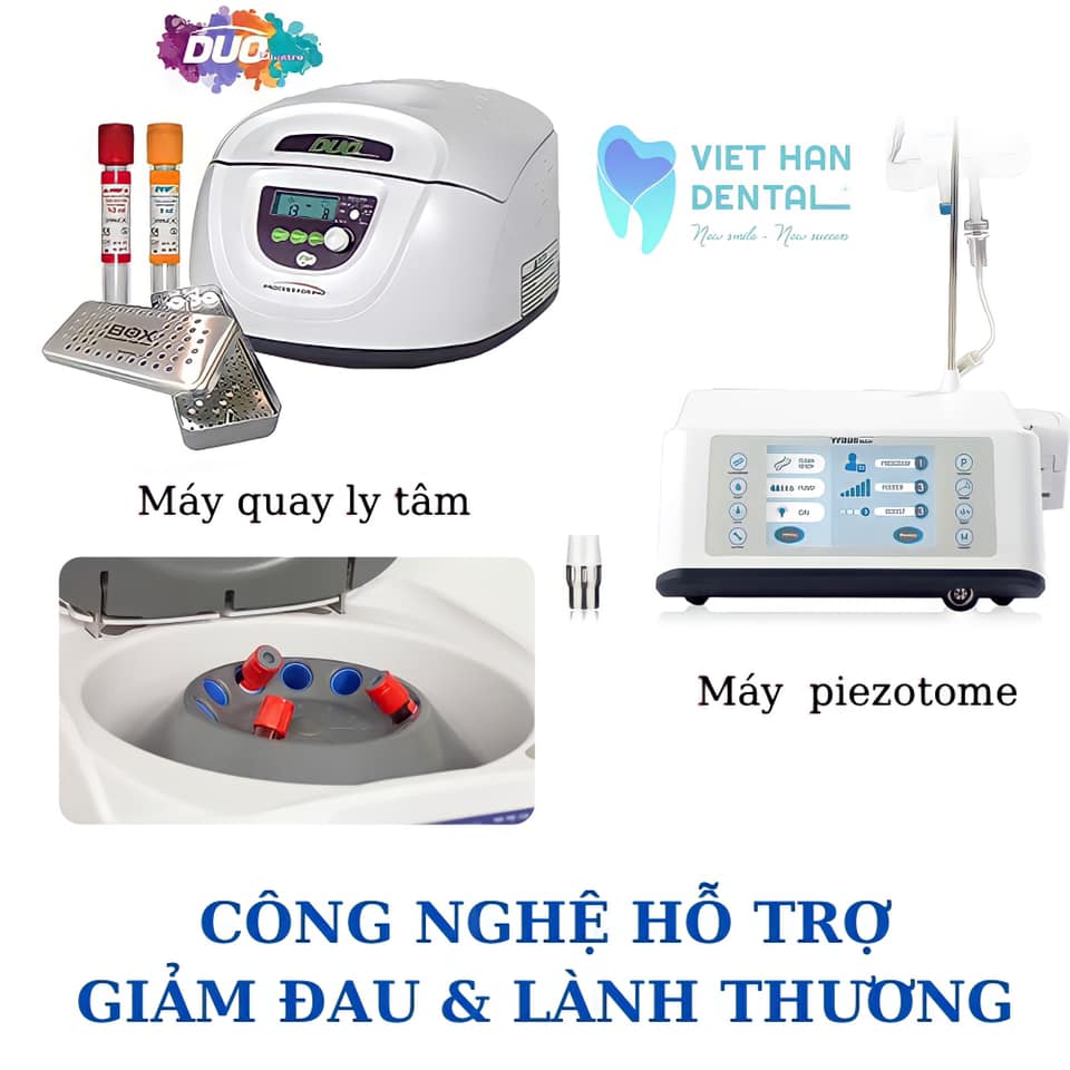 Máy quay ly tâm PRF và máy Piezotome tại Nha khoa Việt Hàn 