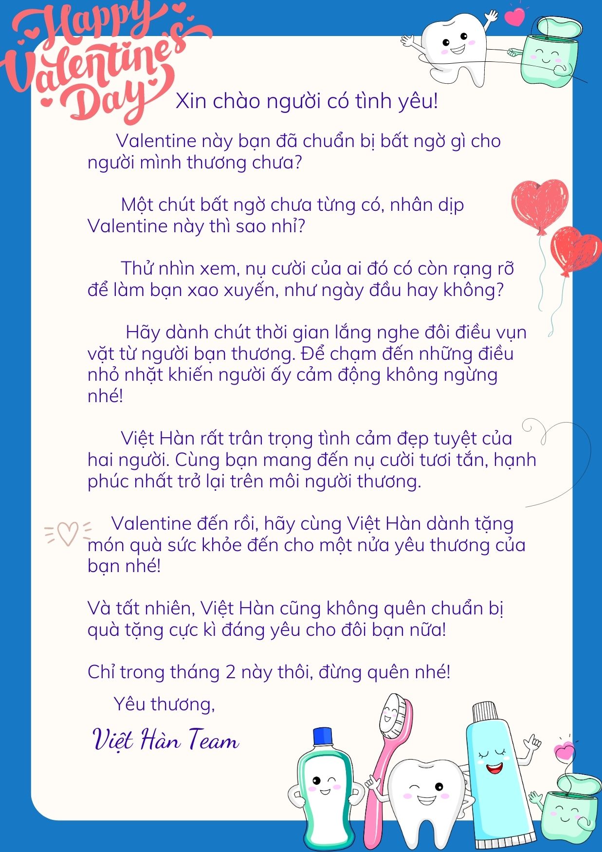 Valentine Tai Nha Khoa Viet Han