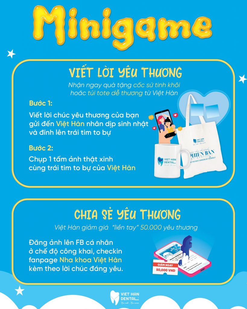 Thể lệ minigame "Lời yêu đong đầy" - Nha khoa Việt Hàn