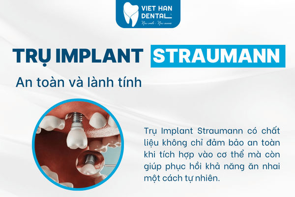 TRụ Implant Straumann an toàn và lành tính cho người sử dụng