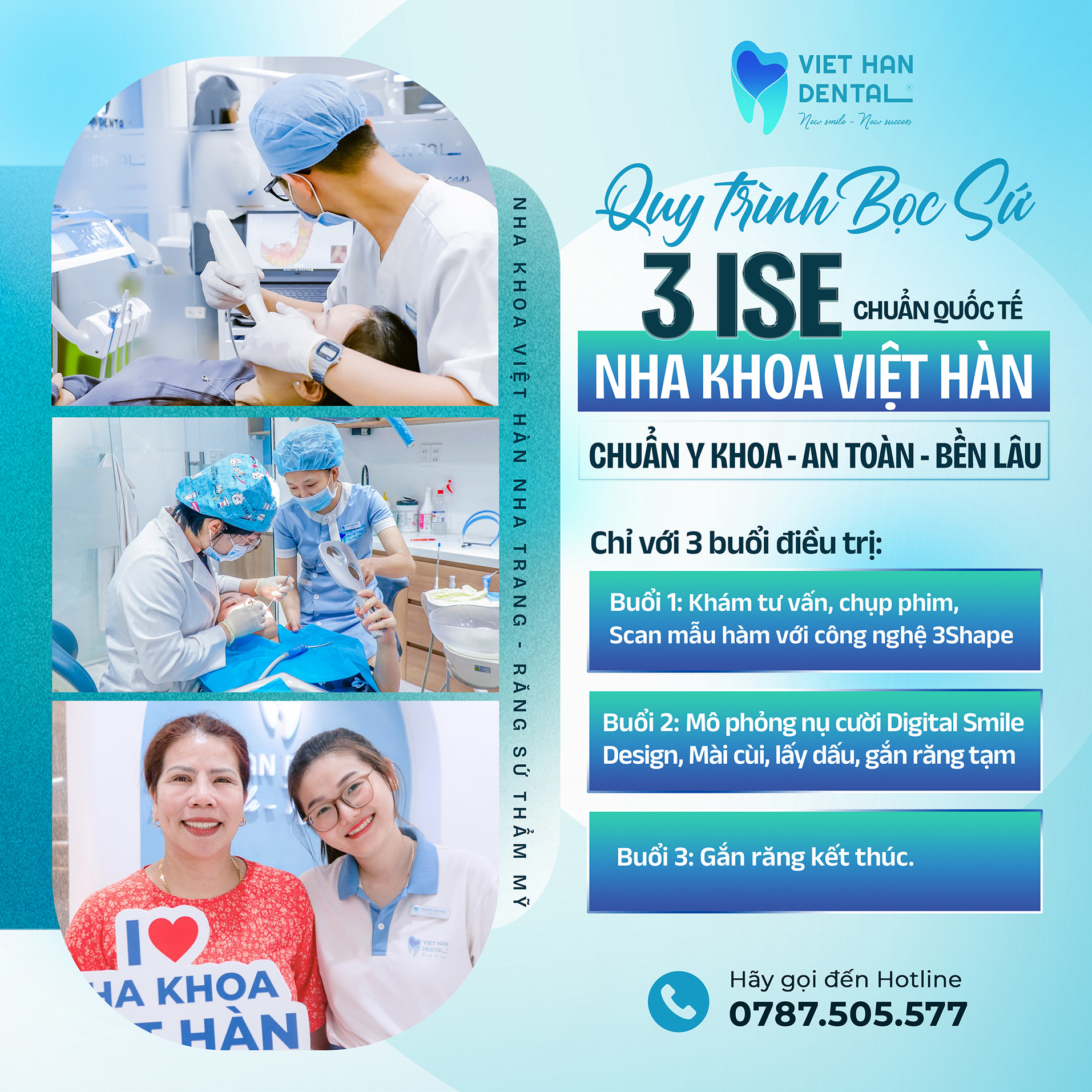 Làm răng sứ với quy trình 3 - ISE chuẩn quốc tế