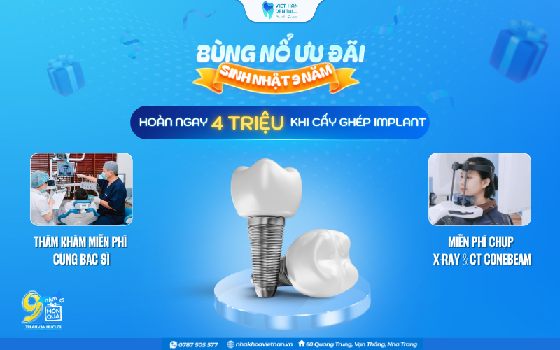 Ưu đãi dịch vụ trồng răng Implant tại Nha khoa Việt Hàn