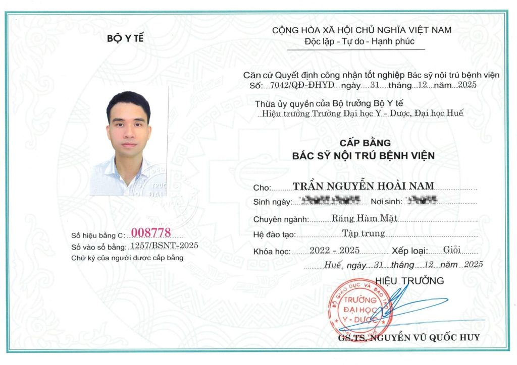 bằng cấp bác sĩ Nam