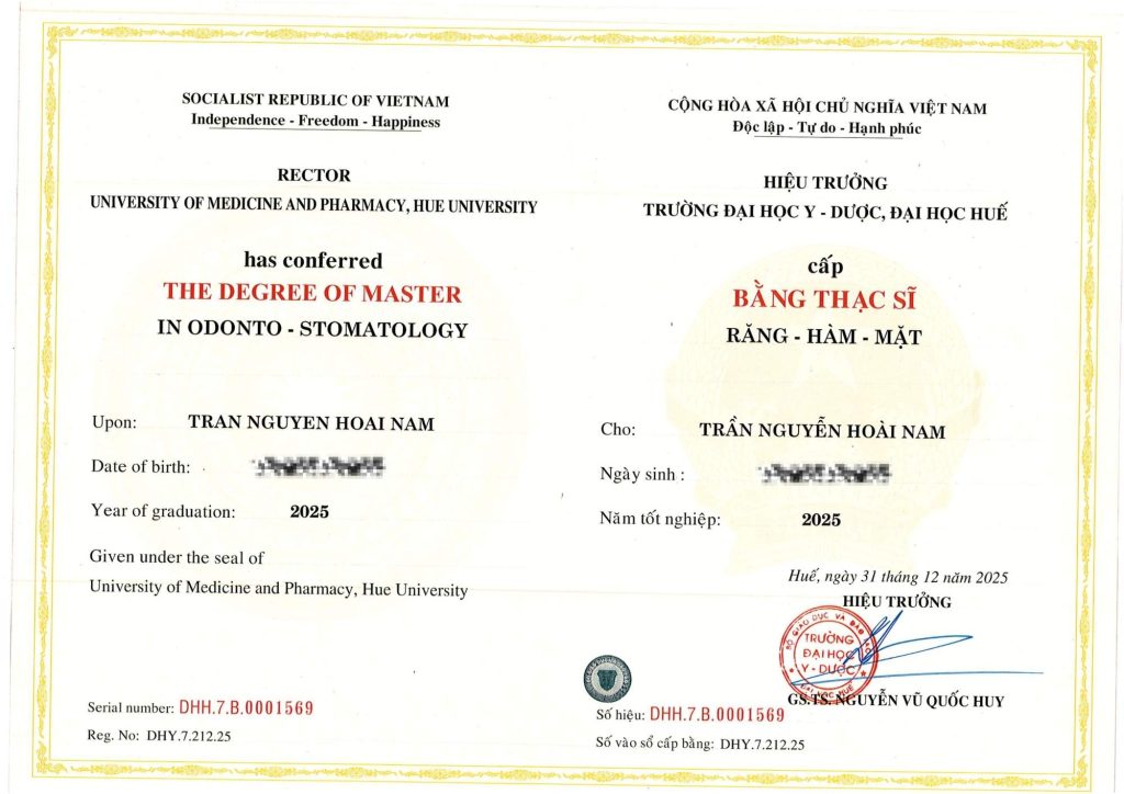 bằng cấp bác sĩ Nam