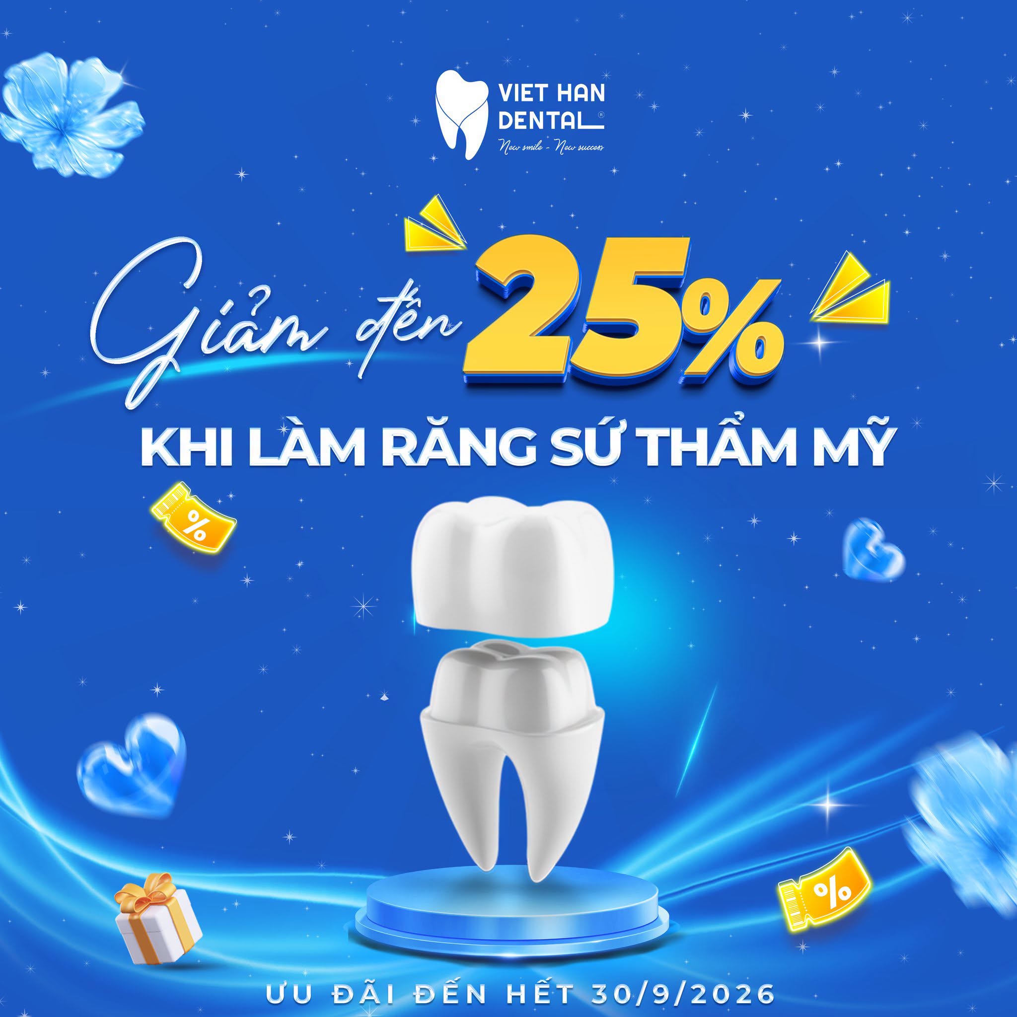 Ưu đãi khi làm răng sứ - Sinh nhật 10 năm Nha khoa Việt Hàn