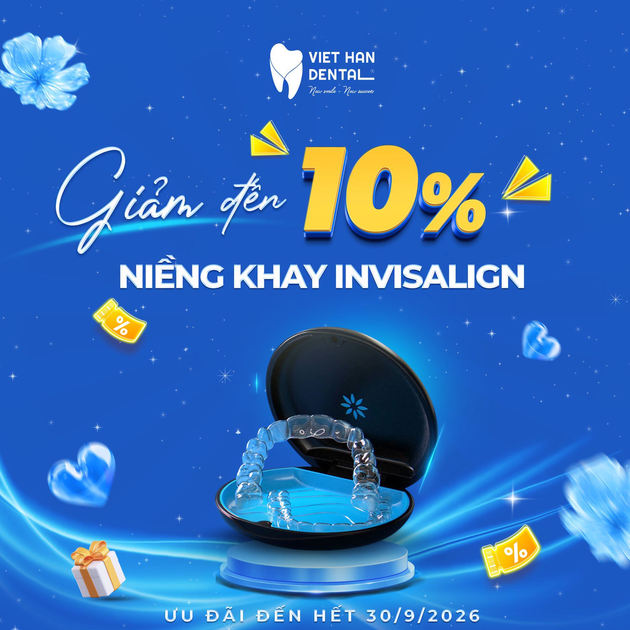 Ưu đãi niềng răng Invisalign - Sinh nhật 10 năm Nha khoa Việt Hàn