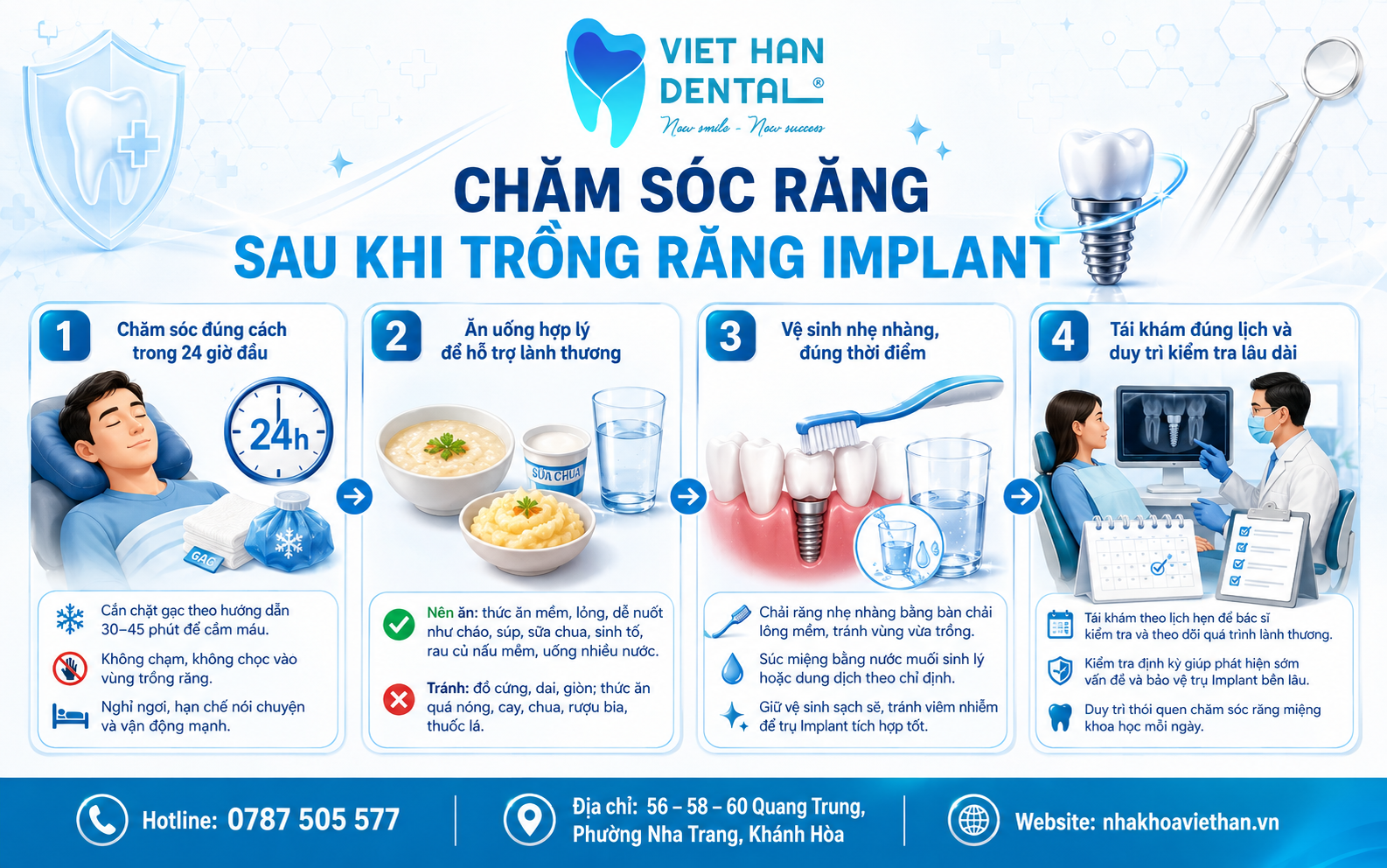 Sau khi trồng răng Implant cần chăm sóc răng kỹ để răng được ổn định,