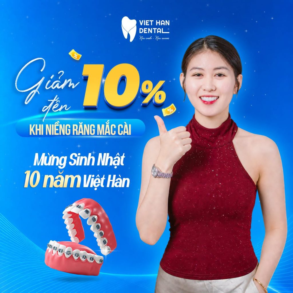Giảm 10% chi phí niềng răng mắc cài