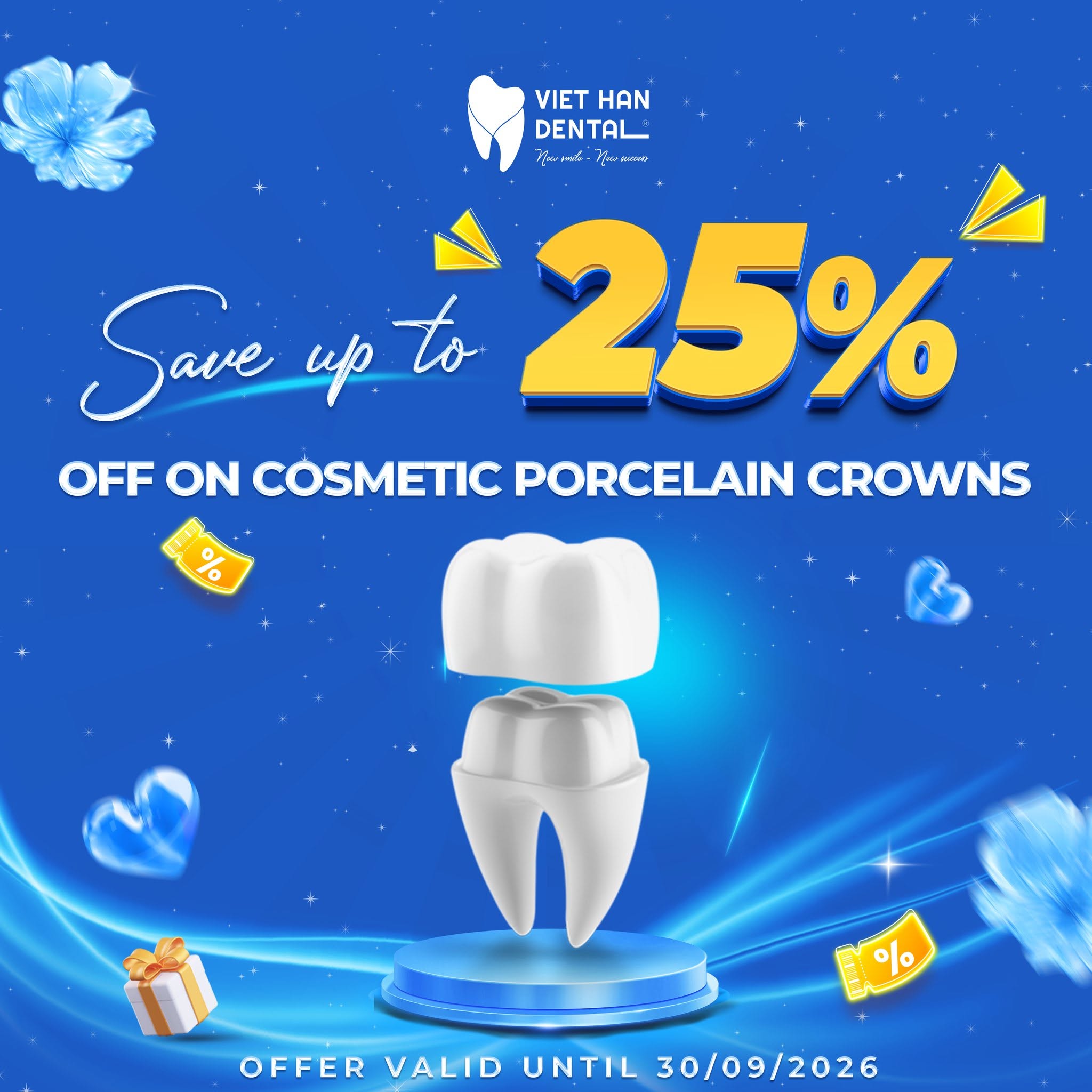 Save Up to 25% on Porcelain Restorations